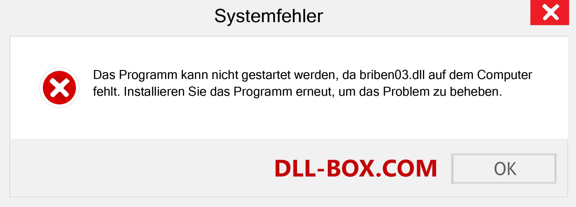 briben03.dll-Datei fehlt?. Download für Windows 7, 8, 10 - Fix briben03 dll Missing Error unter Windows, Fotos, Bildern